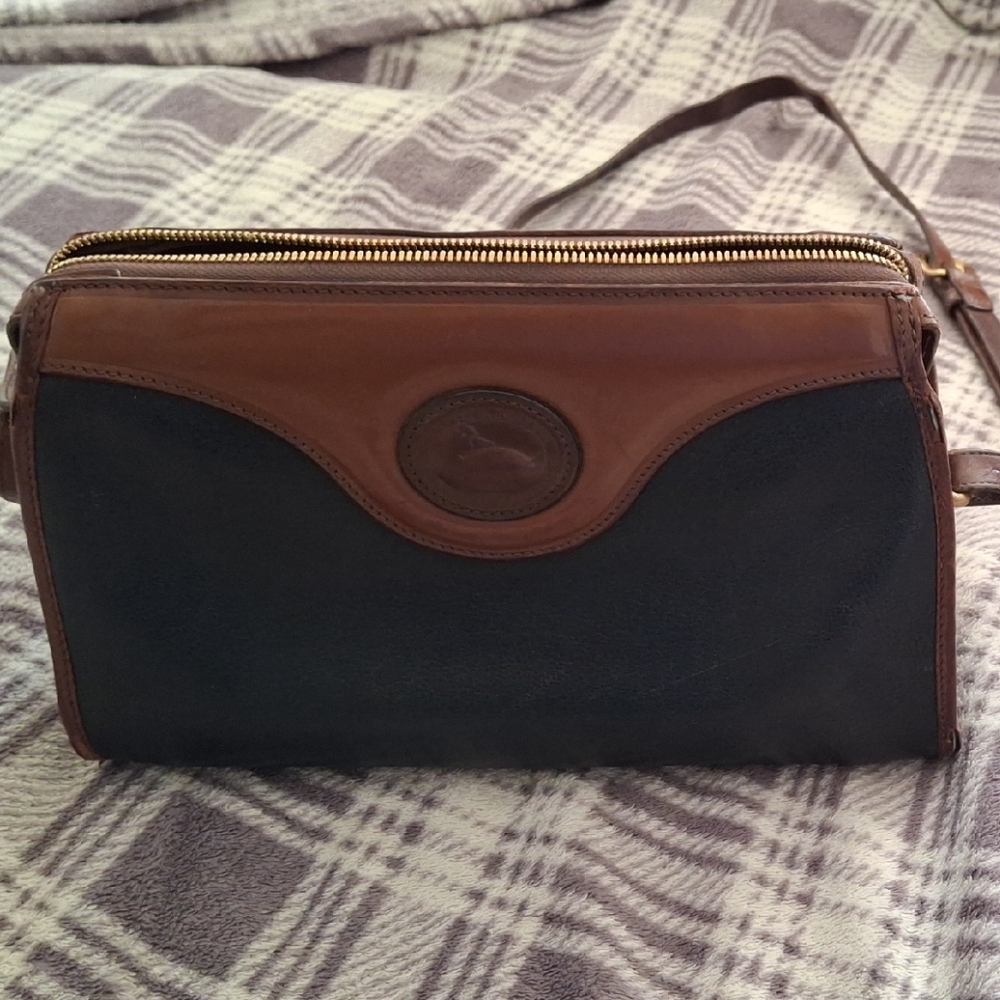Vintage Dooney & Bourke Black and Brown Leather Bag